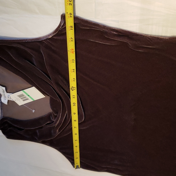 Calvin Klein NEW Silk Blend Velour Velvet Midi Dress Cowl Drape Neck Size 8 NWT - Picture 4 of 13